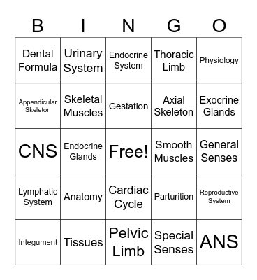 VAT120 A & P: Week ONE Bingo Card