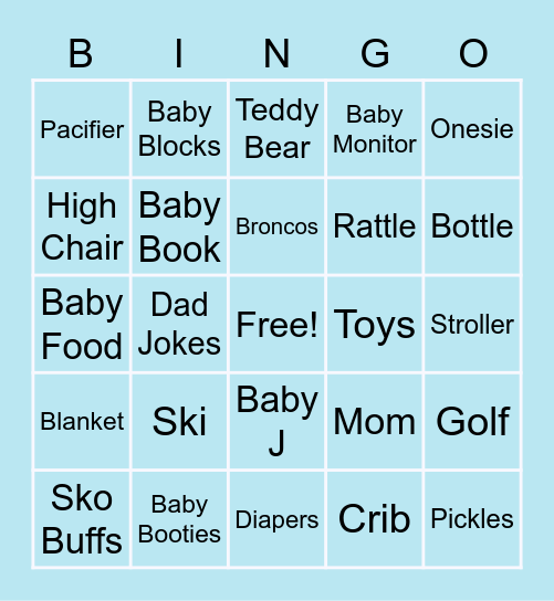 Baby Bingo Card