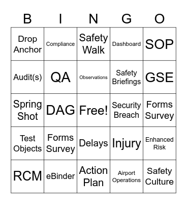 Lingo DAGBingo Card