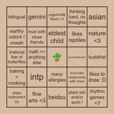 MOSSO MINGLE Bingo Card