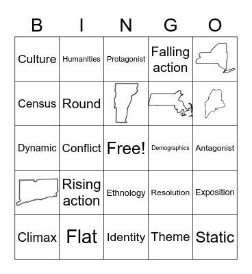 Humanities Bingo Card