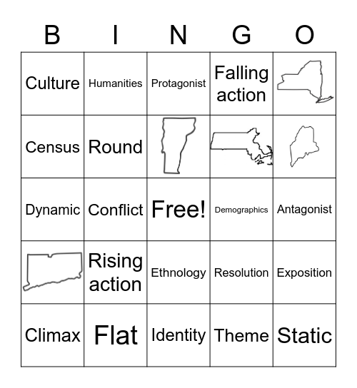 Humanities Bingo Card