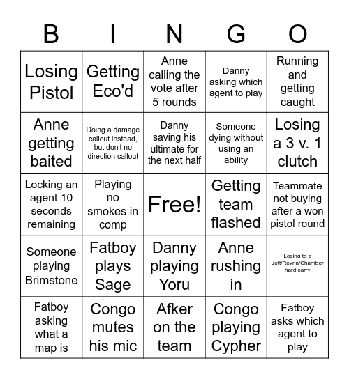 TD Valorant Bingo Card