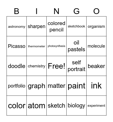 Science of Art Bingo Card