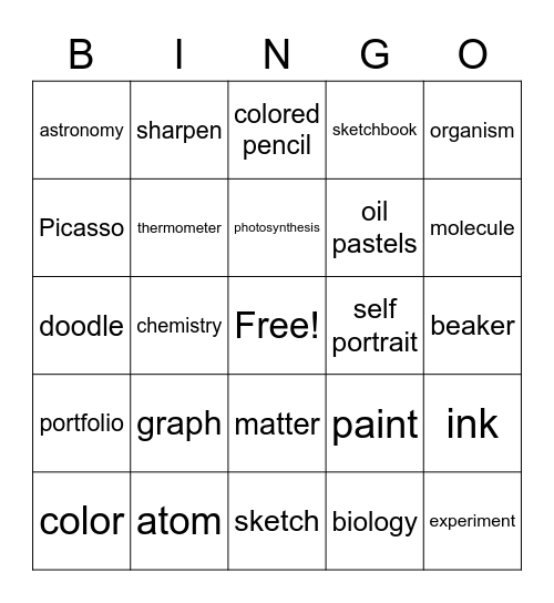 Science of Art Bingo Card