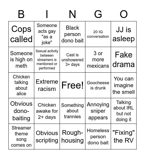 RV7 Bingo Card