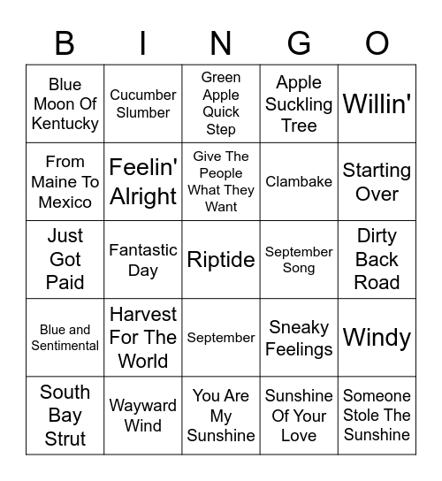 Vinyl Bingo - September Edition Bingo Card