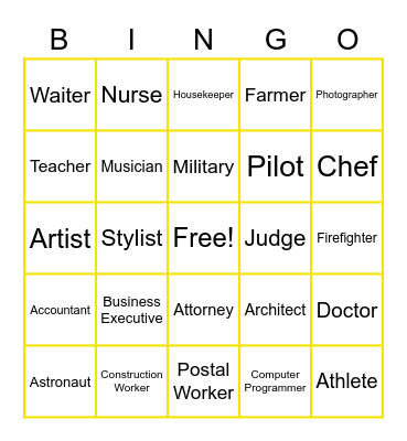 Online Career Bingo Card