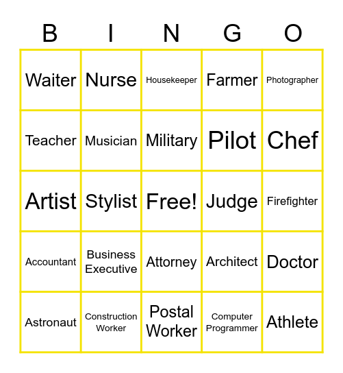 Online Career Bingo Card