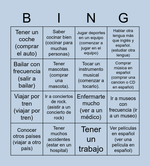 BUSQUEDA DE TESOROS (Unidad 1) Bingo Card
