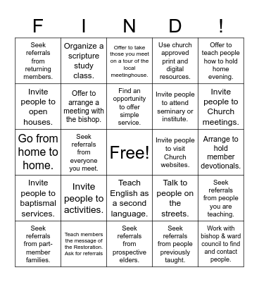 Finding Through Your Own Efforts Bingo Card