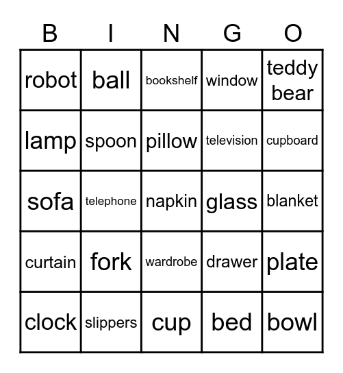 My House #1 Bingo Card