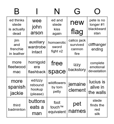 OMFD SEASON 2 Bingo Card