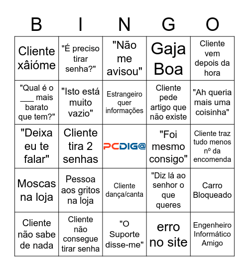 PCDIGA Bingo Card