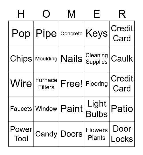 Cashier Bingo! Bingo Card