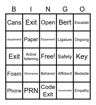 CO BINGO Card