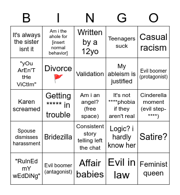 Am i the angel? Bingo Card