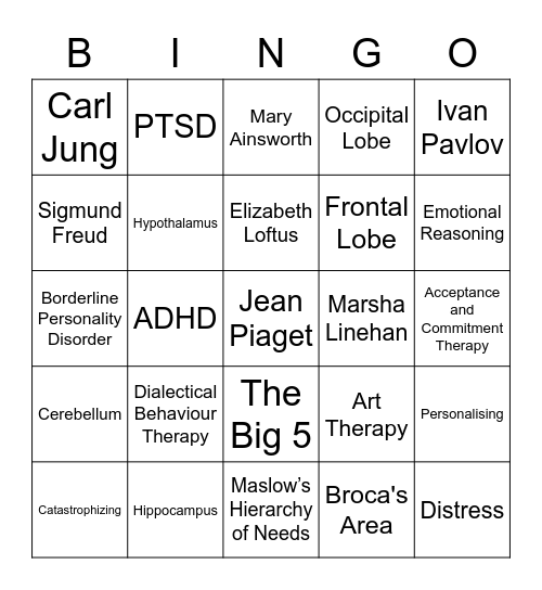 Bingo! - World of Psychology Bingo Card