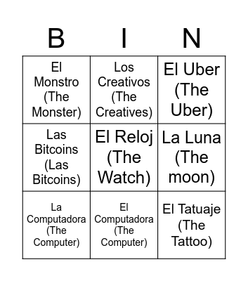 Loteria Bingo Card
