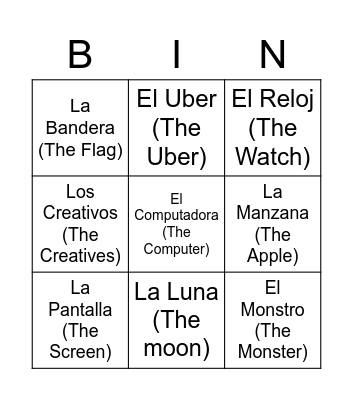 Loteria Bingo Card