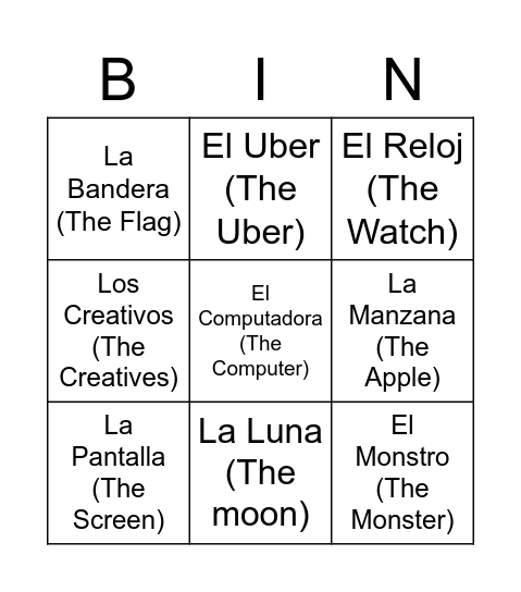 Loteria Bingo Card