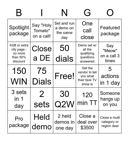Team Aimee BINGO!!! Bingo Card