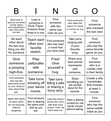 Interactive Human Bingo Card