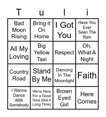 Music Bingo Card