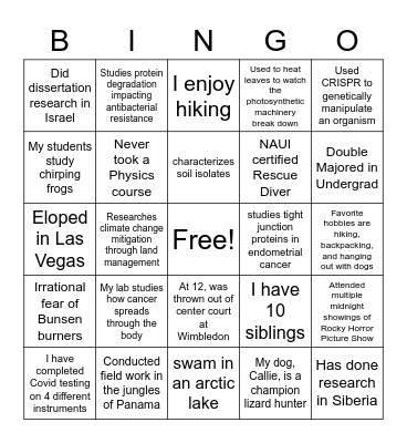 Sweet Treats Bingo Card