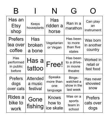 MCVP Icebreaker Bingo Card