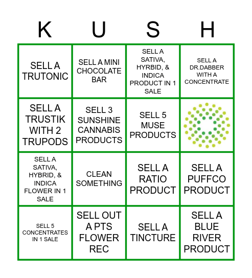 Trulieve KUSH bingo Card