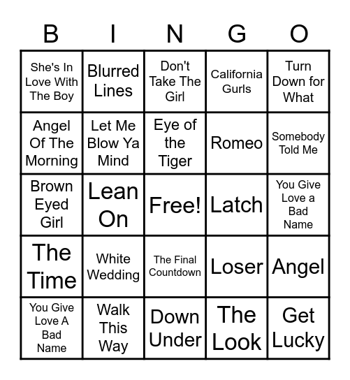 48 - MUSIC Bingo Card