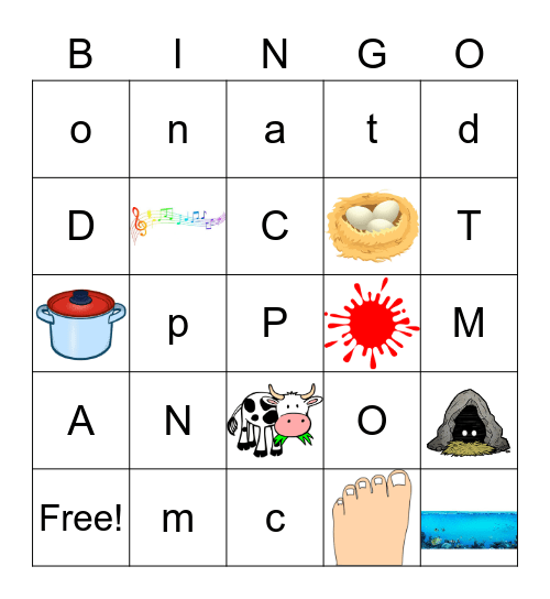 Letter Sound Bingo Week 2 Bingo Card