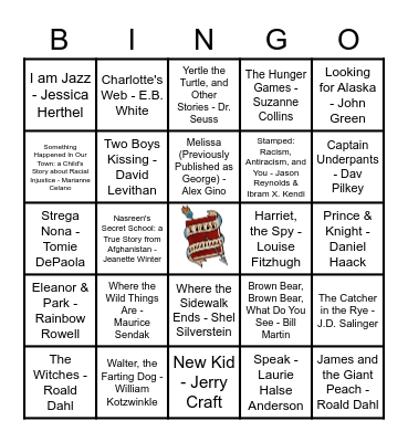 Banned Books Bingo Card