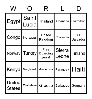 GHRR World Bingo - CS week 2022 Bingo Card