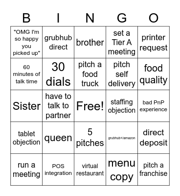 call block bingo Card