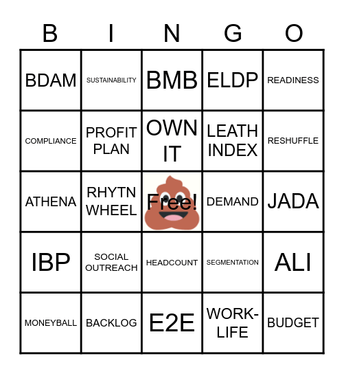 DFDL BINGO Card