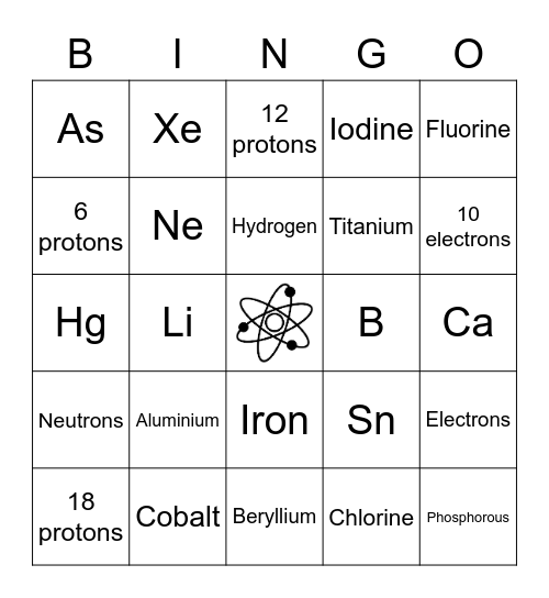 Atomic Bingo Card