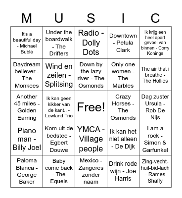 Schoonzussendag 2022 Bingo Card