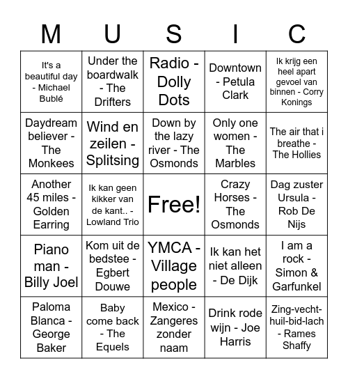 Schoonzussendag 2022 Bingo Card