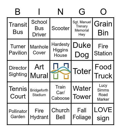 Sights Around the 'Burg Bingo Card