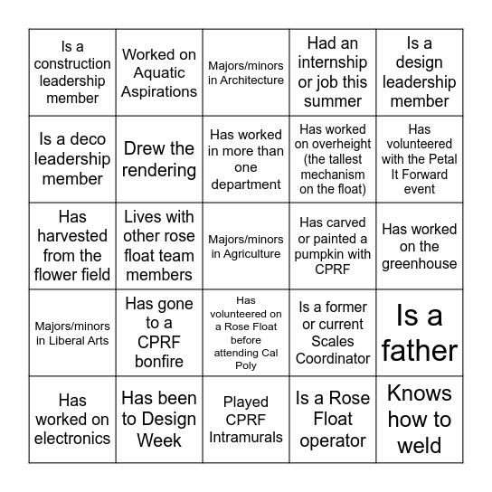 Find Someone Who... Bingo Card