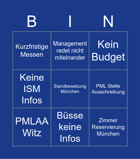 Mecker Bingo Card