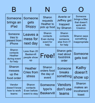 Sharon's Vendor Showcase Bingo Card