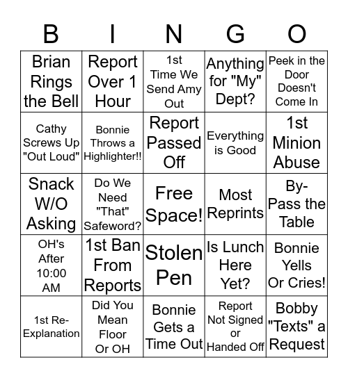 Home Depot Inventory Bingo Card