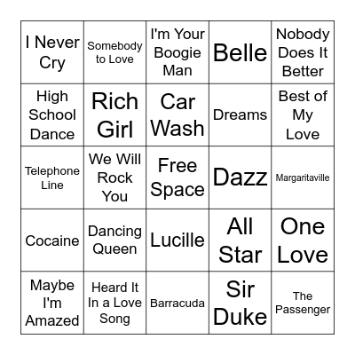 1977 #2 Bingo Card