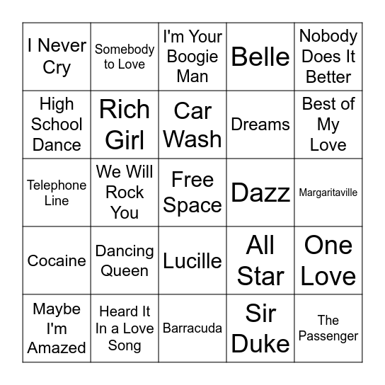1977 #2 Bingo Card