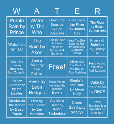 Water For People Musical Bingo! Bingo Card