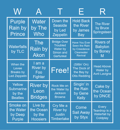 Water For People Musical Bingo! Bingo Card