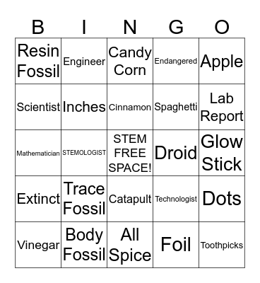 STEM BINGO Card